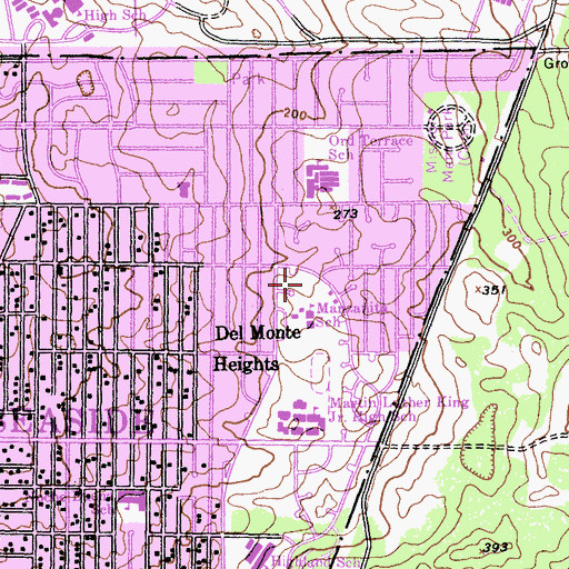 Topographic Map of Manzanita Stuart Park, CA