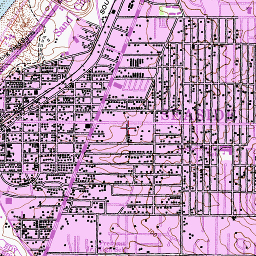 Topographic Map of Monterey Tongan Assembly of God Church, CA