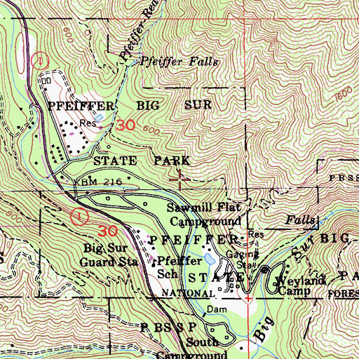 Topographic Map of Oak Grove Trail, CA