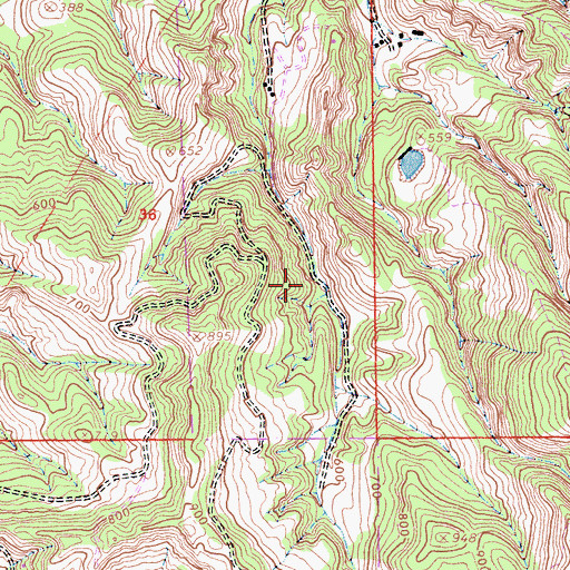 Topographic Map of Ollason Trail, CA