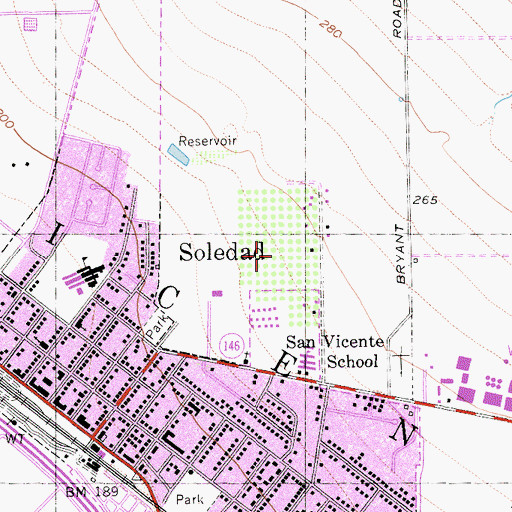 Topographic Map of Paul Masson Vineyards, CA