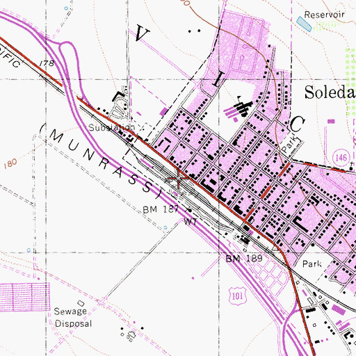 Topographic Map of Pinnacles High School, CA