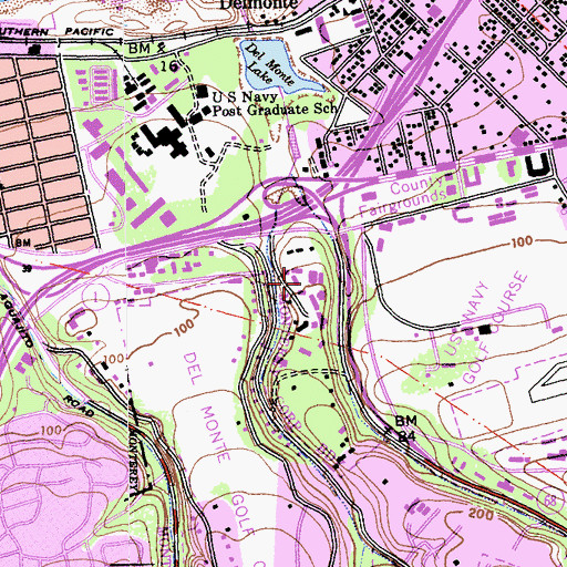 Topographic Map of Santa Catalina School, CA