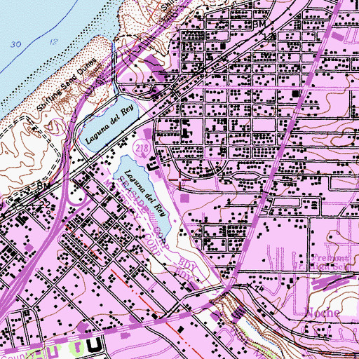 Topographic Map of Seaside City Hall, CA