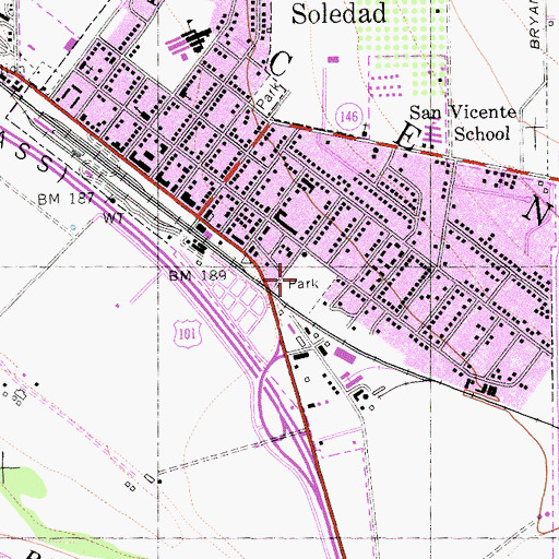 Topographic Map of Vosti Park, CA