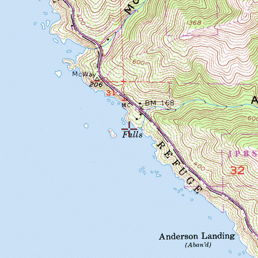 Topographic Map of Anderson Creek, CA