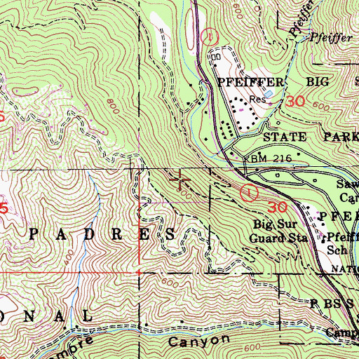 Topographic Map of Buzzards Roost, CA