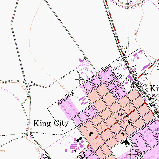 Topographic Map of Church of Christ, CA