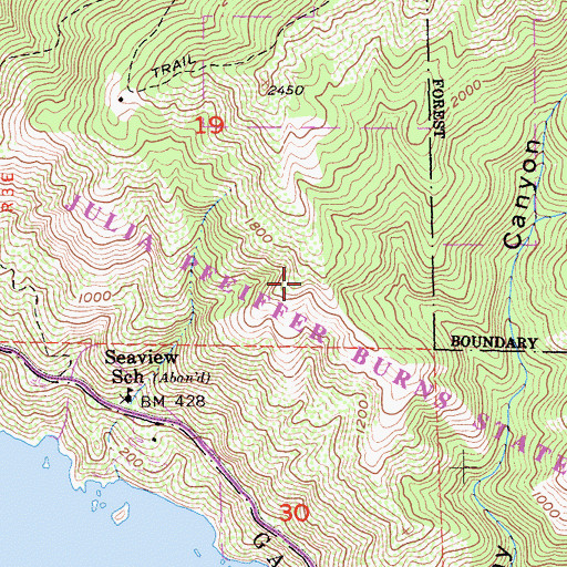 Topographic Map of Ewoldsen Trail, CA