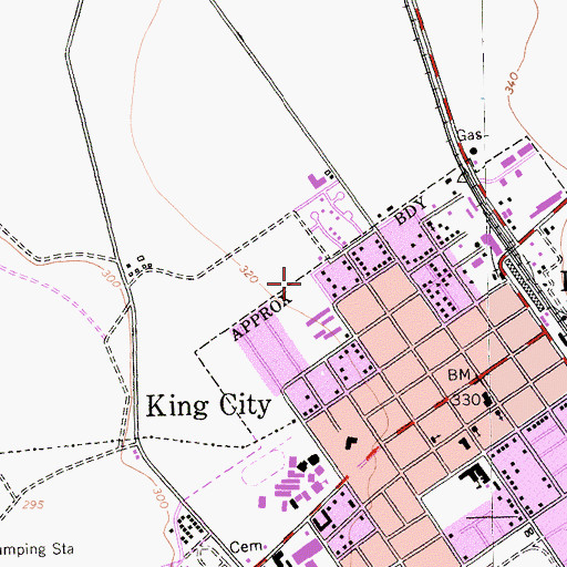 Topographic Map of First Baptist Church, CA