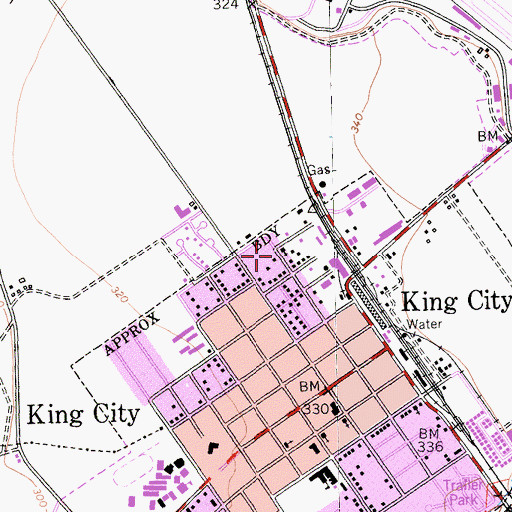 Topographic Map of Full Gospel Church, CA