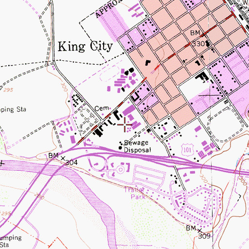 Topographic Map of George L Mee Memorial Hospital, CA