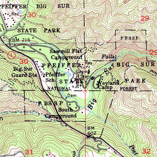 Topographic Map of Gorge Trail, CA