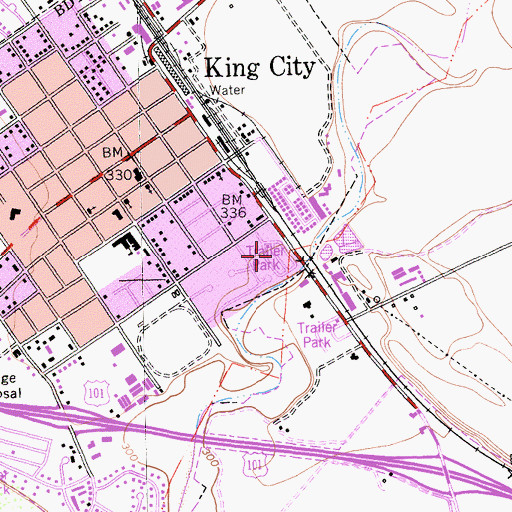 Topographic Map of Grove Mobile Home Park, CA