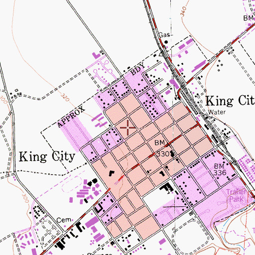 Topographic Map of King City Adult School, CA