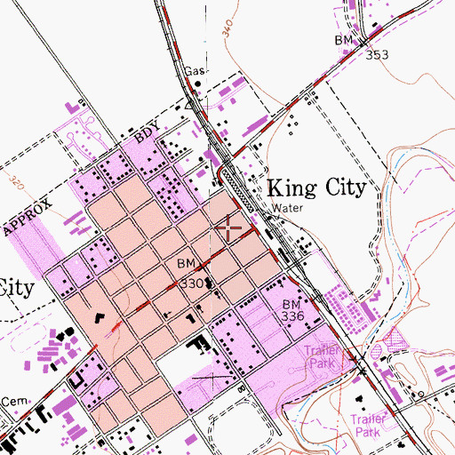 Topographic Map of Monterey County Offices, CA