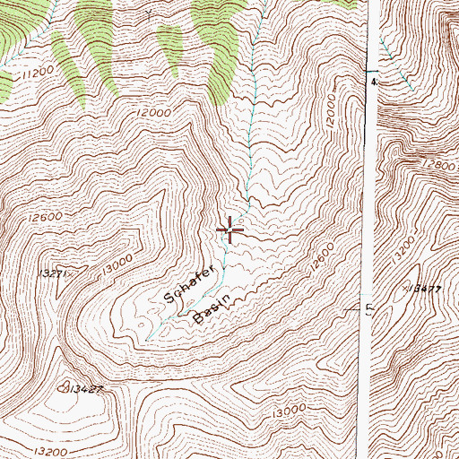 Topographic Map of Schafer Basin, CO