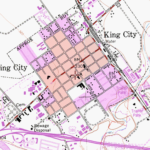 Topographic Map of Saint Marks Episcopal Church, CA
