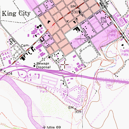 Topographic Map of Salinas Valley Fairgrounds, CA