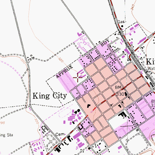Topographic Map of Santa Lucia Elementary School, CA