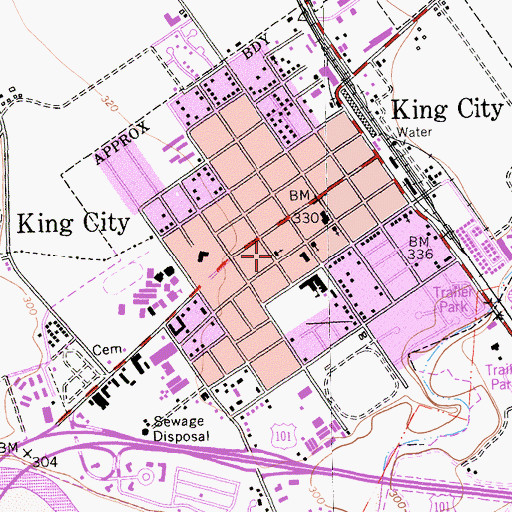 Topographic Map of Seventh Day Adventist Church, CA