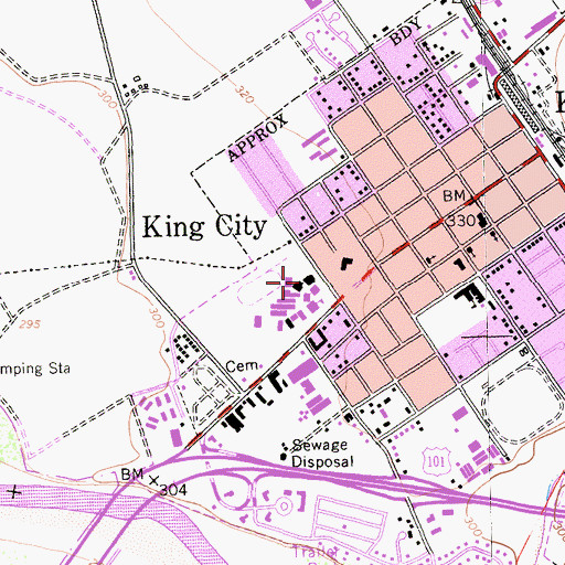 Topographic Map of War Memorial Auditorium, CA