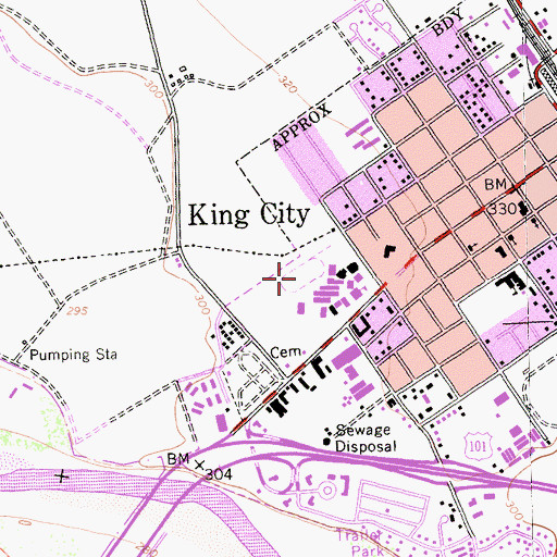 Topographic Map of War Memorial Stadium, CA