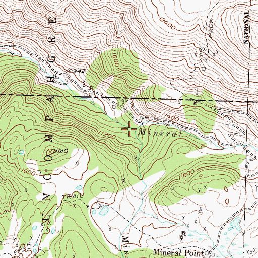Topographic Map of Miners Creek, CO