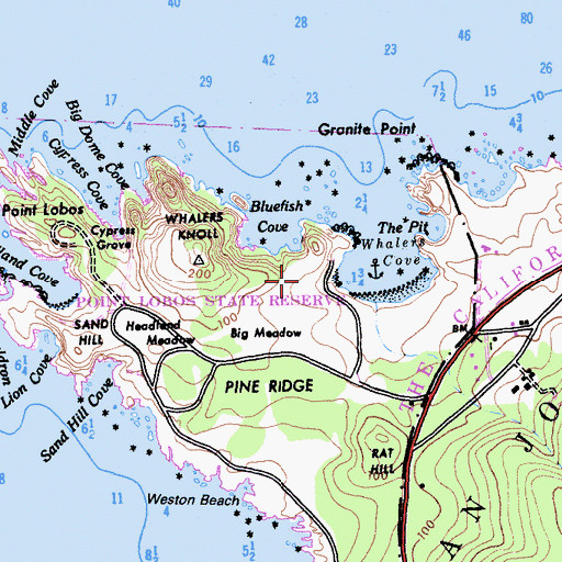 Topographic Map of Cabin Trail, CA