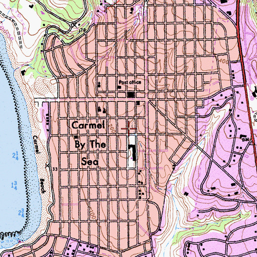 Topographic Map of Carmel Ballet Academy, CA