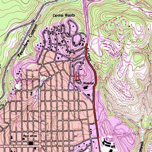 Topographic Map of Carmel Convention Center, CA
