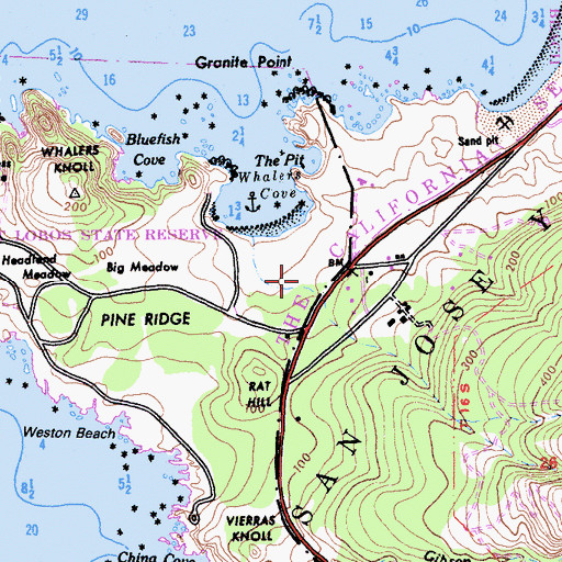 Topographic Map of Carmelo Meadow Trail, CA