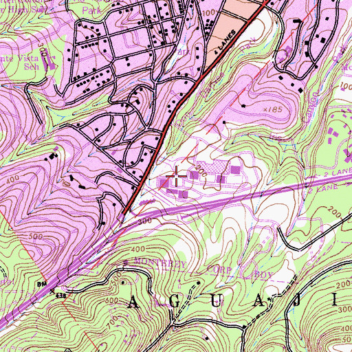 Topographic Map of Del Monte Shopping Center, CA