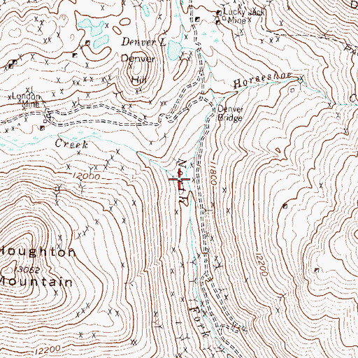 Topographic Map of Burrows Creek, CO