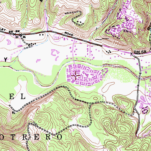 Topographic Map of Hacienda Carmel, CA