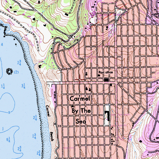 Topographic Map of Harrison Memorial Library, CA