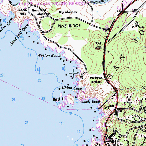 Topographic Map of Hidden Beach, CA