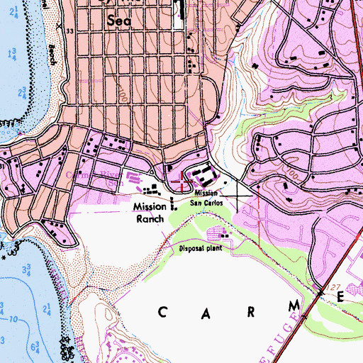 Topographic Map of Junipero Serra School, CA