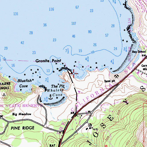 Topographic Map of Moss Cove, CA