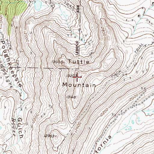 Topographic Map of Tuttle Mountain, CO