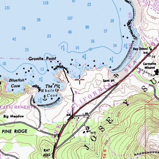 Topographic Map of Moss Cove Trail, CA