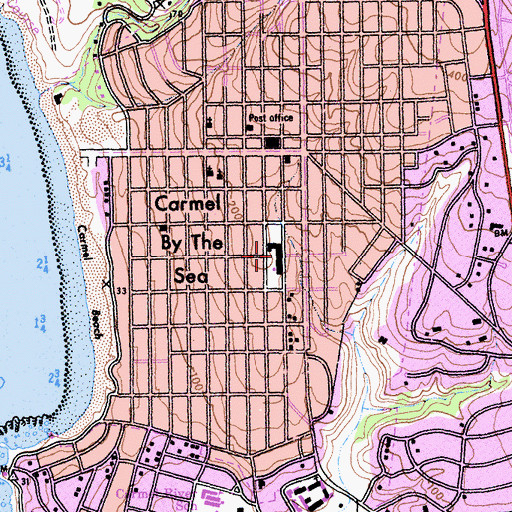Topographic Map of Sunset Grammar School (historical), CA