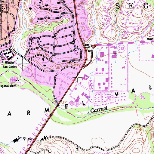 Topographic Map of The Barnyard Shopping Center, CA