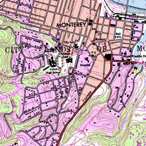 Topographic Map of Church of Christ, CA