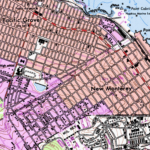 Topographic Map of First Church of God, CA