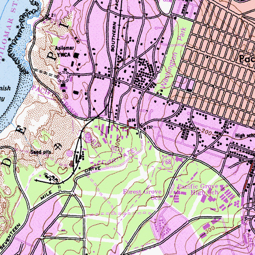 Topographic Map of First United Methodist Church, CA