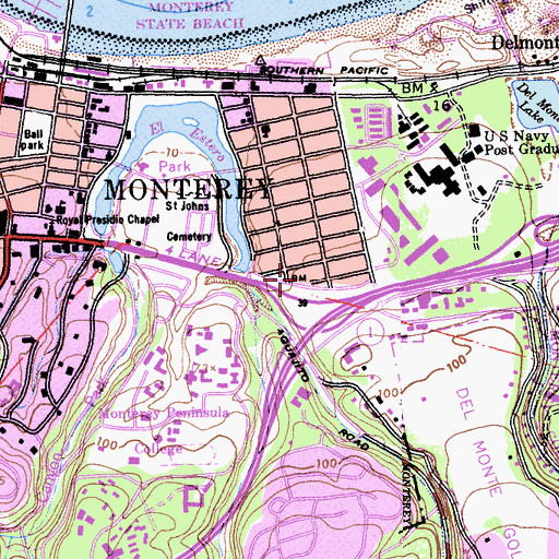 Topographic Map of Islamic Society of Monterey County, CA