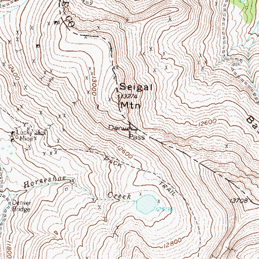 Topographic Map of Denver Pass, CO