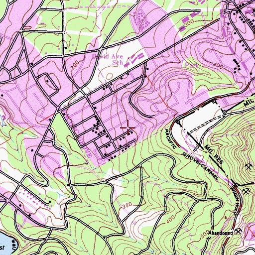 Topographic Map of Peninsula Baptist Church, CA