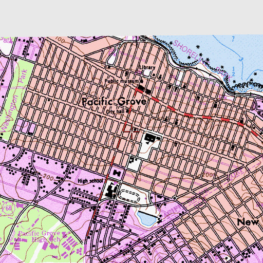 Topographic Map of Peninsula Christian Center, CA